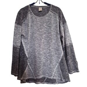 Faded Glory Sweater Top Womens XL Gray Excellent Colorblock Raw Seam Knit
